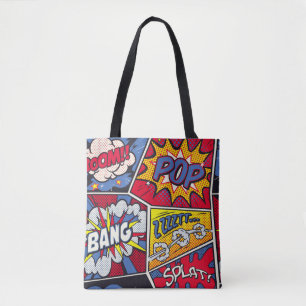 Retro-Pop-Art, Comic-Schreimuster. Tasche