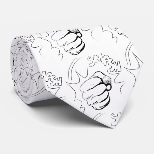 Retro Pop Art Comic Smash Sketch Neck Tie Krawatte (Gerollt)