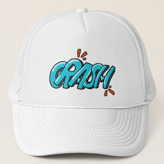 Retro-Pop-Art CRASH Graffiti-Lettern Truckerkappe (Vorderseite)