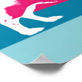 Retro Pop Art Dachshund Silhouette  Poster (Ecke)