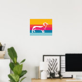 Retro Pop Art Dachshund Silhouette  Poster (Heimbüro)