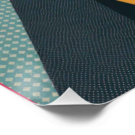 Retro Pop Art Delaware State Map Design Poster (Ecke)