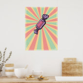 Retro-Pop-Art eingewickelte Süßigkeiten Poster (Küche)