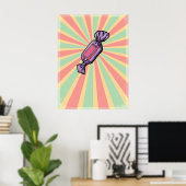 Retro-Pop-Art eingewickelte Süßigkeiten Poster (Heimbüro)