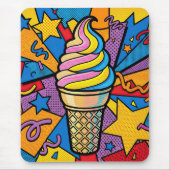 Retro-Pop-Art-Eiscreme-Kegel Mousepad (Vorne)