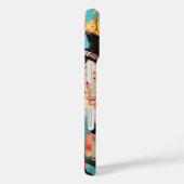 Retro Pop Art Face on Newsprint Case-Mate iPhone Hülle (Rückseite / Rechts)