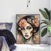 Retro Pop Art Female Illustration Poster