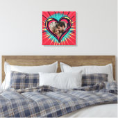 Retro Pop Art Foto und Name Valentinstag Leinwanddruck (Insitu (Schlafzimmer))