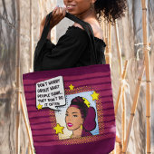 Retro Pop Art Funny Phrase gelb lila grün Tasche