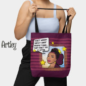 Retro Pop Art Funny Phrase gelb lila grün Tasche