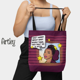 Retro Pop Art Funny Phrase gelb lila grün Tasche
