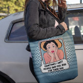 Retro Pop Art Funny Phrase Pink Blue Tasche