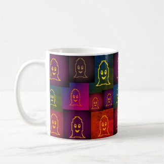 Retro-Pop-Art-Geister-Gitter-Halloween-Einladung P Kaffeetasse