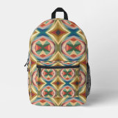 Retro Pop Art Geometric Color Block Pattern Bedruckter Rucksack (Vorderseite)