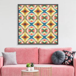 Retro Pop Art Geometric Color Block Pattern Leinwanddruck