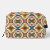 Retro Pop Art Geometric Color Block Pattern Waschbeutel (Rückseite)