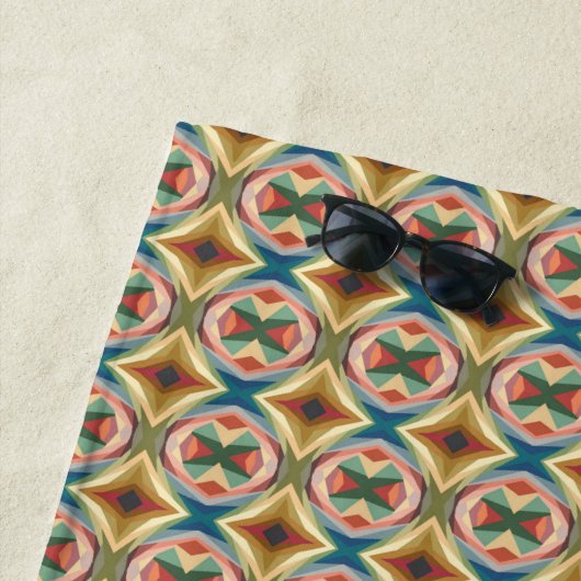 Retro-Pop-Art-Geometrisches-Farblockmuster Strandtuch (Beispiel)