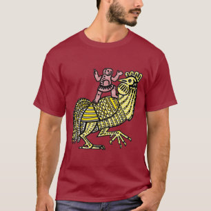 Retro-Pop-Art-Hahn mit Figur Ben-Day-Punkt T-Shirt