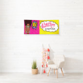 Retro Pop Art Hübsche Dame Geburtstagsbanner Banner (Insitu)