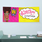 Retro Pop Art Hübsche Dame Geburtstagsbanner Banner (Messe)
