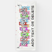 Retro Pop Art Hübsche Dame Geburtstagsbanner Banner (Vertikal)