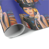 Retro-Pop-Art-Illustrationsgeschenk Geschenkpapier (Rolleneckpunkt)