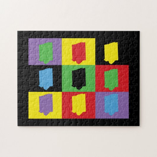 Retro Pop Art Iowa Muster Puzzle (Horizontal)