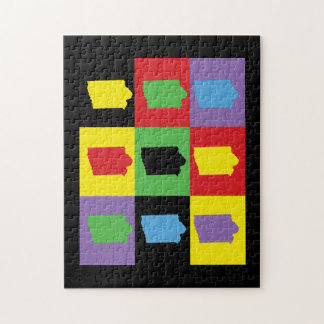 Retro Pop Art Iowa Muster Puzzle