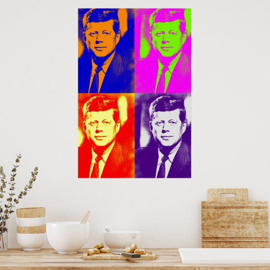 Retro Pop Art JFK John F. Kennedy Poster (Küche)