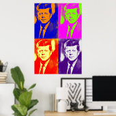 Retro Pop Art JFK John F. Kennedy Poster (Heimbüro)