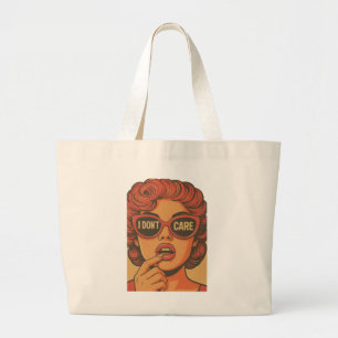 Retro-Pop-Art-Jumbo-Tasche "Ist mir egal" Jumbo Stoffbeutel