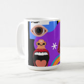 Retro-Pop-Art Kaffeetasse (Vorderseite Links)