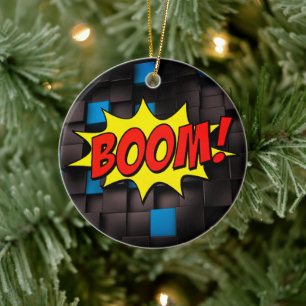 Retro-Pop-Art-Keramikschmuck BOOM 3D Keramik Ornament