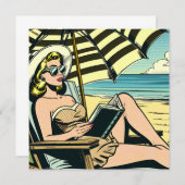 Retro Pop Art Lady am Strand (Vorne/Hinten)