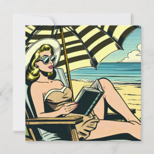 Retro Pop Art Lady am Strand
