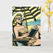 Retro Pop Art Lady | Just Sprichwort Hi Karte (Gelbe Blume)