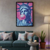 Retro Pop Art Lady Liberty Poster