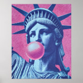 Retro Pop Art Lady Liberty Poster (Vorne)