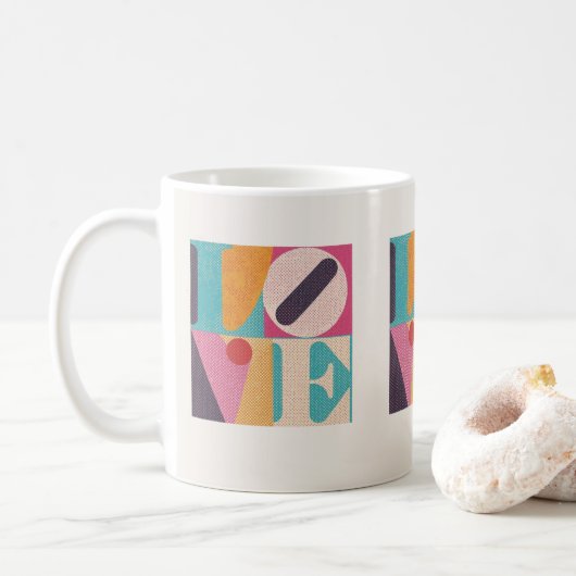 Retro Pop Art LOVE – Valentine’s Day Coffee Mug Kaffeetasse (Mit Donut)