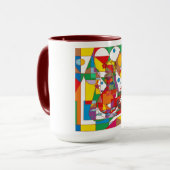 Retro Pop Art Mermaid Colorful Comic Style Coffee Tasse (Vorderseite Links)