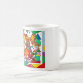 Retro Pop Art Mermaid Colorful Comic Style Square  Kaffeetasse (VorderseiteRechts)