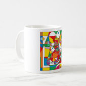 Retro Pop Art Mermaid Colorful Comic Style Square  Kaffeetasse (Vorderseite Links)