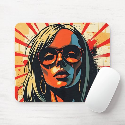 Retro Pop Art Mouse Pad Mousepad (Mit Mouse)