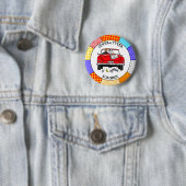 Retro Pop Art Mr & Mrs. | Nur Verheiratet Got Button (Beispiel)