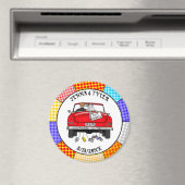 Retro Pop Art Mr & Mrs. | Nur Verheiratet Got Magnet (In Situ (Geschirrspüler))