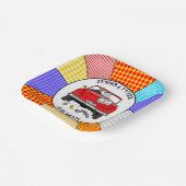 Retro Pop Art Mr & Mrs. | Nur Verheiratet Got Pappteller (Gewinkelt)