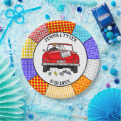 Retro Pop Art Mr & Mrs. | Nur Verheiratet Got Pappteller (Party)