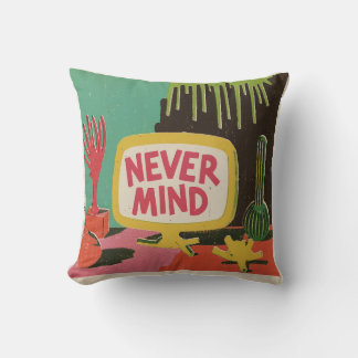 Retro Pop Art "Never Mind" Kissen