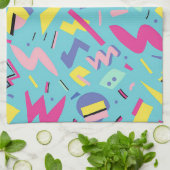 Retro Pop Art Pattern der 90er Geschirrtuch (Gefaltet)