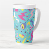 Retro Pop Art Pattern der 90er Milchtasse (Rechte Ecke)